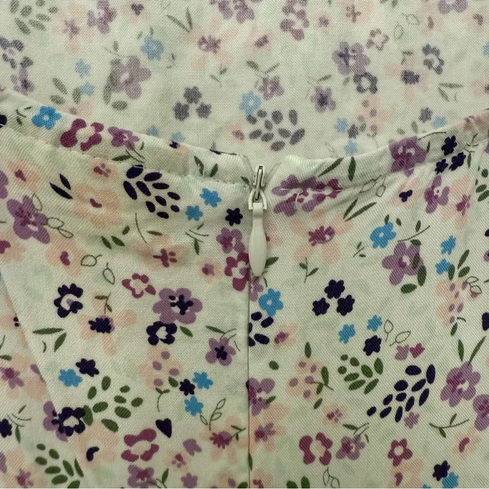 Madison Jules Ditsy Floral Lettuce Trim Summer Maxi Dress - Picture 6 of 8